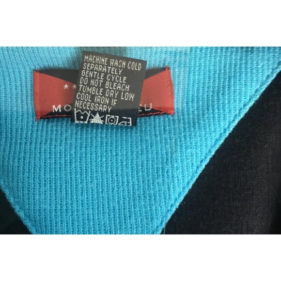 Nautical Moving Bleu Sweater Women Large Navy Blue Full Zip Embroidered Cardigan - Picture 12 of 16